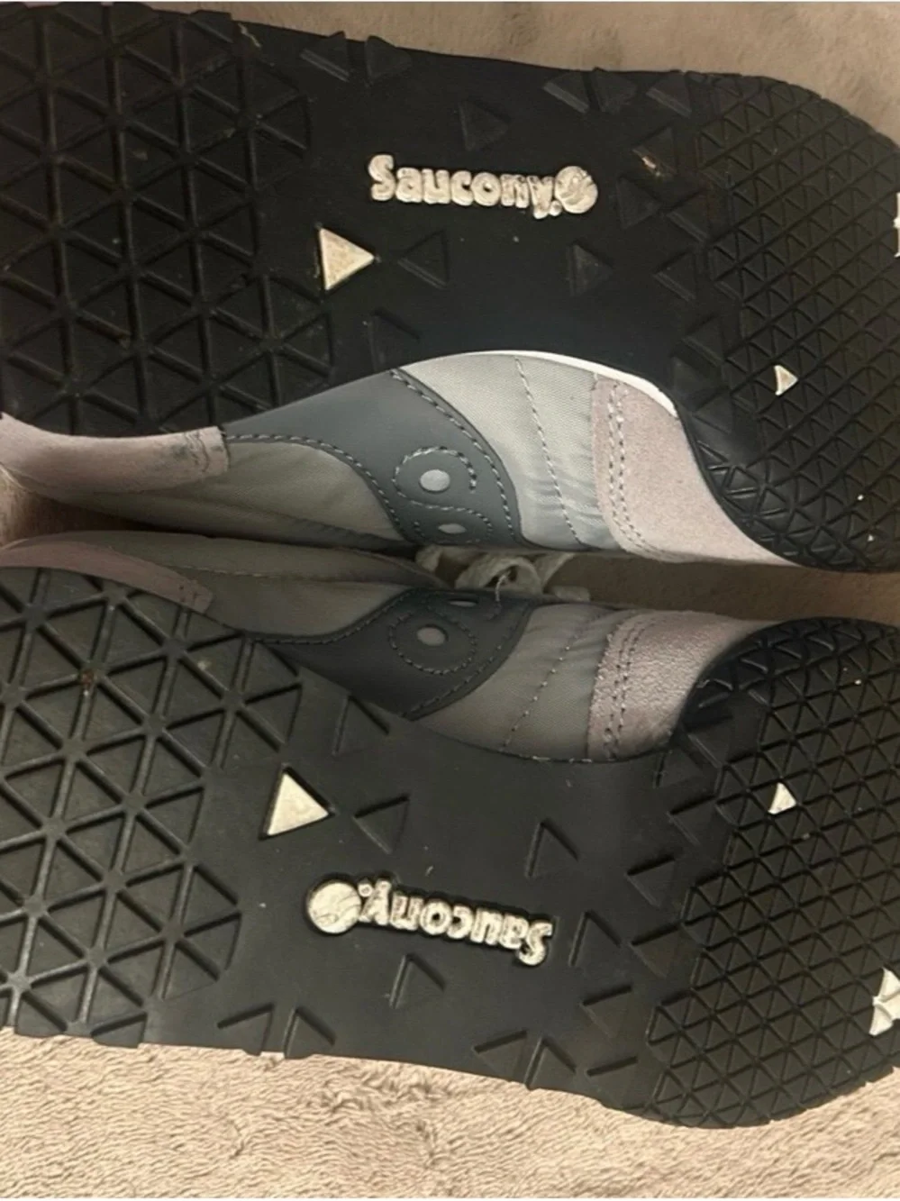 Saucony Light Gray Suede & Nylon Sneakers with White Laces size 7.5 - Picture 8 of 8